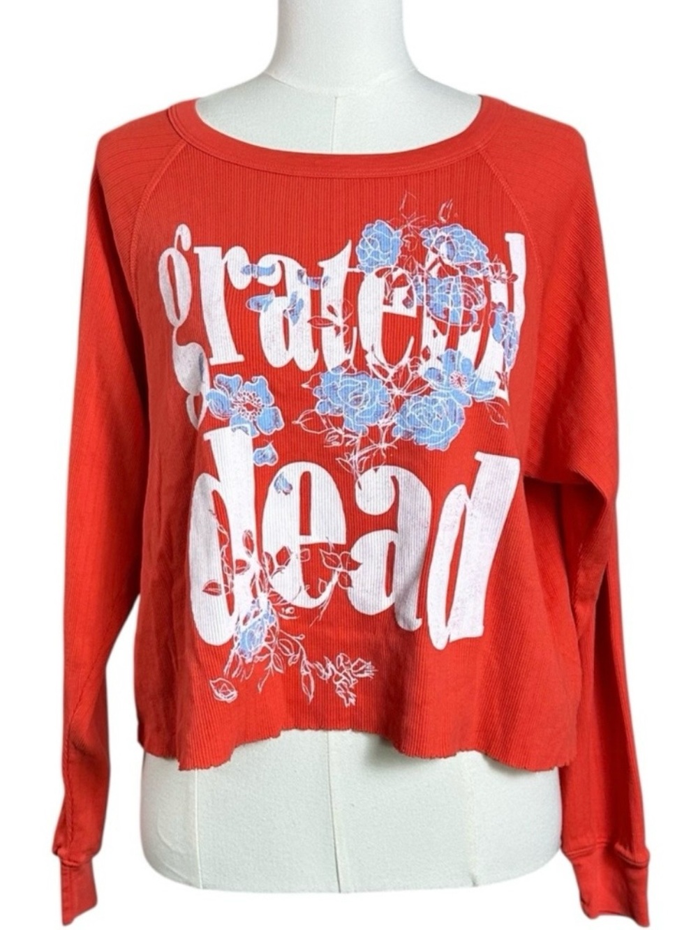 Daydreamer Grateful Dead Blooming Flowers Raglan Pointelle Long Sleeve OS NWT